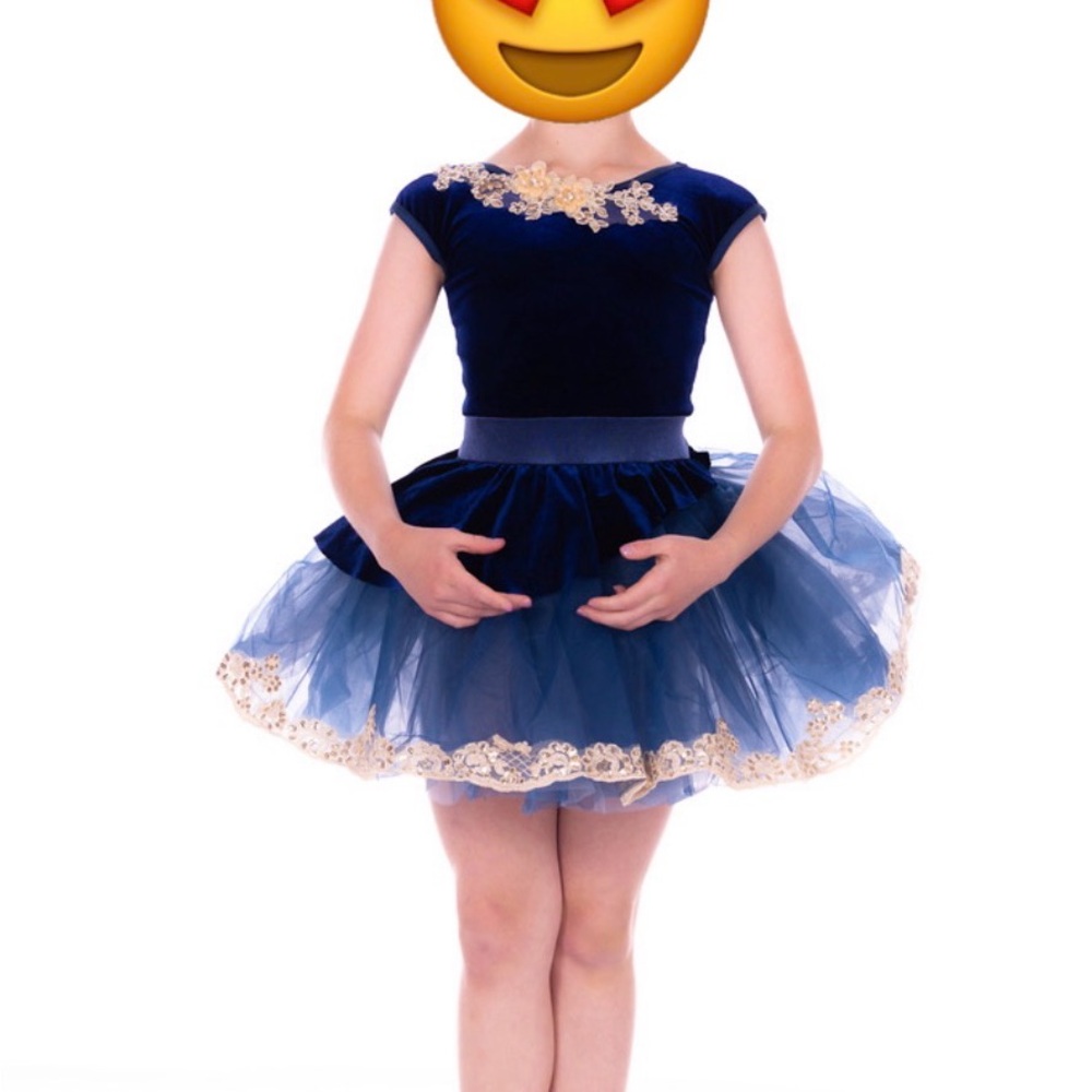Weissman Navy and Gold Kids Dance Costume